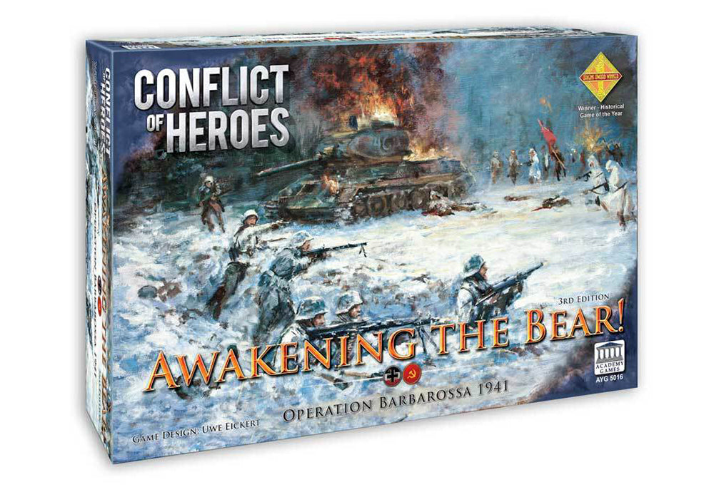 Voorkant van de doos van het wargame bordspel Conflict of Heroes Awakening the Bear! 3rd edition Operation Barbarossa 1941