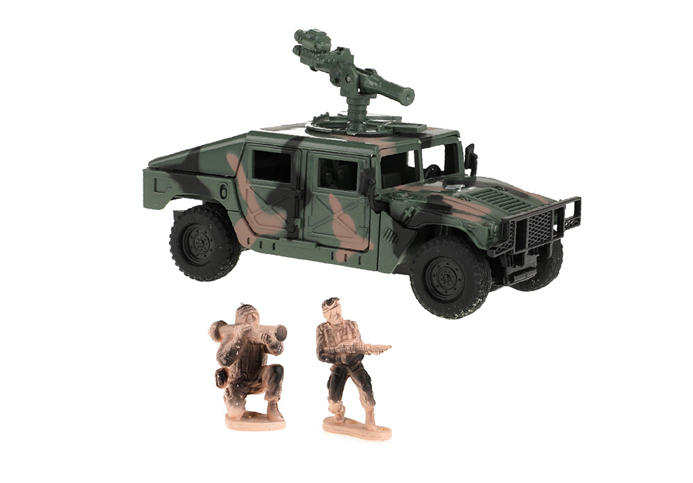 Toi-Toys army militaire humvee met 2 bewapende speelgoed soldaten