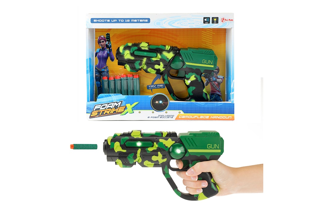 Toi-Toys speelgoed pistool 21cm met 6 foam kogels foam strike X